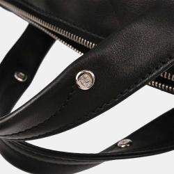 Pre Owned Chanel Chevron Black Lambskin Top Handle Bag