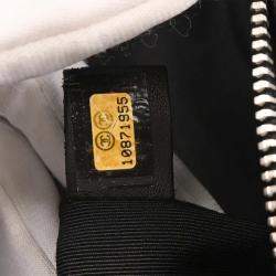 Pre Owned Chanel Chevron Black Lambskin Top Handle Bag