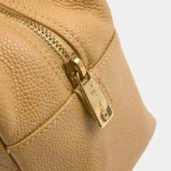 Pre Owned Chanel Petite Timeless Beige Leather Tote Bag