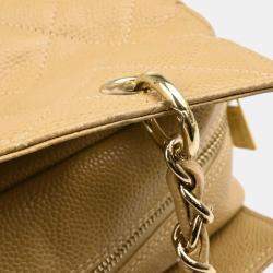 Pre Owned Chanel Petite Timeless Beige Leather Tote Bag