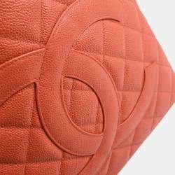 Pre Owned Chanel Medallion Salmon Pink Leather Tote Bag