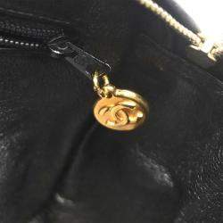 Pre Owned Chanel CC Tassel Black Satin Camera Bag