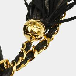 Pre Owned Chanel CC Tassel Black Satin Camera Bag