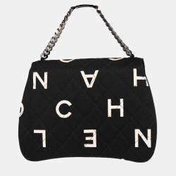 Pre Owned Chanel Black Canvas Chain Handbag