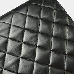 Pre Owned Chanel Classic Flap Medium Black Lambskin Shoulder Bag