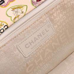 Pre Owned Chanel Pink Canvas Valentine Chain Shoulder Bag