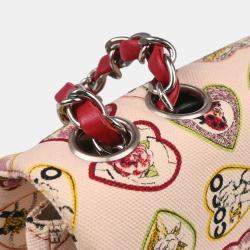 Pre Owned Chanel Pink Canvas Valentine Chain Shoulder Bag