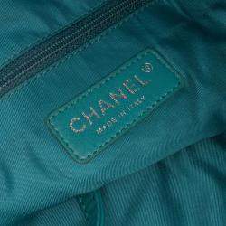 Pre Owned Chanel Blue CC Quilted Nylon Graffiti Watercolour Shopping Tote