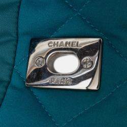 Pre Owned Chanel Blue CC Quilted Nylon Graffiti Watercolour Shopping Tote