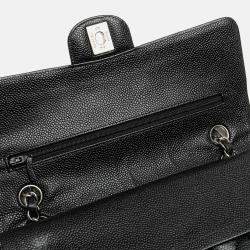 Pre Owned Chanel Black Medium Classic Caviar Double Flap
