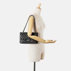 Pre Owned Chanel Black Medium Classic Caviar Double Flap