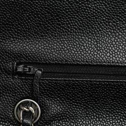 Pre Owned Chanel Black Medium Classic Caviar Double Flap