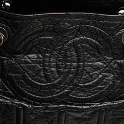 Pre Owned Chanel Black Distressed Calfskin Shopping In Moscow Tote