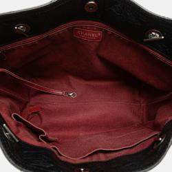 Pre Owned Chanel Black Distressed Calfskin Shopping In Moscow Tote