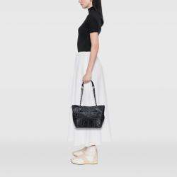 Pre Owned Chanel Black Distressed Calfskin Shopping In Moscow Tote