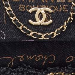 Pre Owned Chanel Black Denim Mood Convertible Chain Clutch