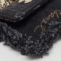 Pre Owned Chanel Black Denim Mood Convertible Chain Clutch