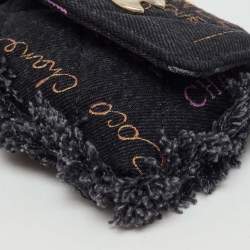 Pre Owned Chanel Black Denim Mood Convertible Chain Clutch