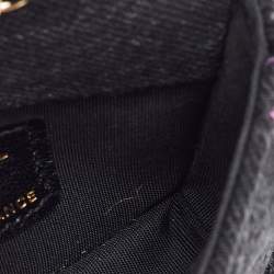 Pre Owned Chanel Black Denim Mood Convertible Chain Clutch