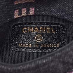 Pre Owned Chanel Black Denim Mood Convertible Chain Clutch