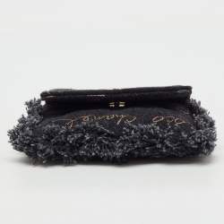 Pre Owned Chanel Black Denim Mood Convertible Chain Clutch