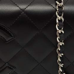 مملوكة مسبقًا Chanel Black Quilted Leather Cambon Ligne Wallet on Chain