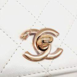 Pre Owned Chanel Trendy CC White Leather Mini Crossbody Bag
