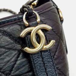 Pre Owned Chanel Gabrielle Metallic Leather Small Hobo Bag