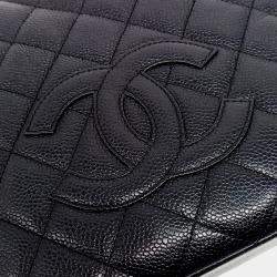 Pre Owned Chanel Black Leather Chanel Caviar Square Bag