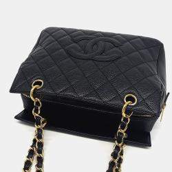 Pre Owned Chanel Black Leather Chanel Caviar Square Bag