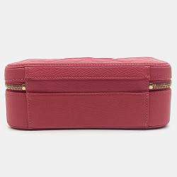 Pre Owned Chanel Pink Leather Cosmetic Tote and Shoulder Bag