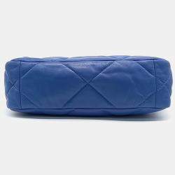 Pre Owned Chanel Blue Leather Chanel 19 Flap Bag Small
