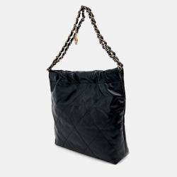 Pre Owned Chanel Black Leather 22 Bag