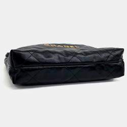 Pre Owned Chanel Black Leather 22 Bag