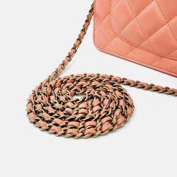 Pre Owned Chanel Orange Leather WOC Mini Crossbody Bag