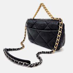 Pre Owned Chanel Black Leather 19 Flap Bag Small