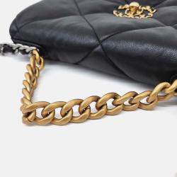 Pre Owned Chanel Black Leather 19 Flap Bag Small