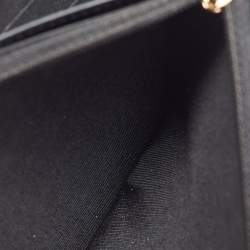 Pre Owned محفظة شانيه سلاسل بحزام سي سي جلد أكافيار مبطن أسود