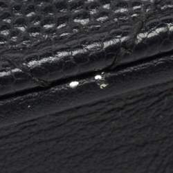 Pre Owned محفظة شانيه سلاسل بحزام سي سي جلد أكافيار مبطن أسود