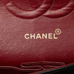 Pre Owned Chanel Black Medium Classic Lambskin Double Flap
