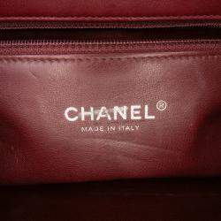 Pre Owned Chanel Red CC Stitched Calfskin Chain Flap