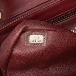 Pre Owned Chanel Red CC Stitched Calfskin Chain Flap