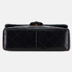 Pre Owned Chanel Black Mini Square Quilted Lambskin Single Flap