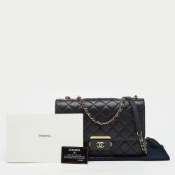 Pre Owned Chanel Black Quilted Leather Beauty Lock Flap Bag
