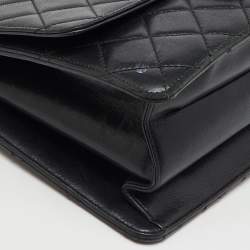 Pre Owned Chanel Black Quilted Leather Beauty Lock Flap Bag