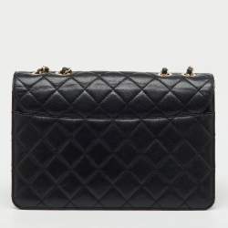 Pre Owned Chanel Black Quilted Leather Beauty Lock Flap Bag