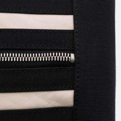 Pre Owned Chanel Cream CC Quilted Lambskin Zip Shoulder Bag