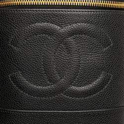 Pre Owned Chanel Black CC Caviar Vanity Case
