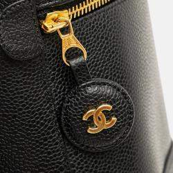 Pre Owned Chanel Black CC Caviar Vanity Case