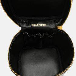 Pre Owned Chanel Black CC Caviar Vanity Case